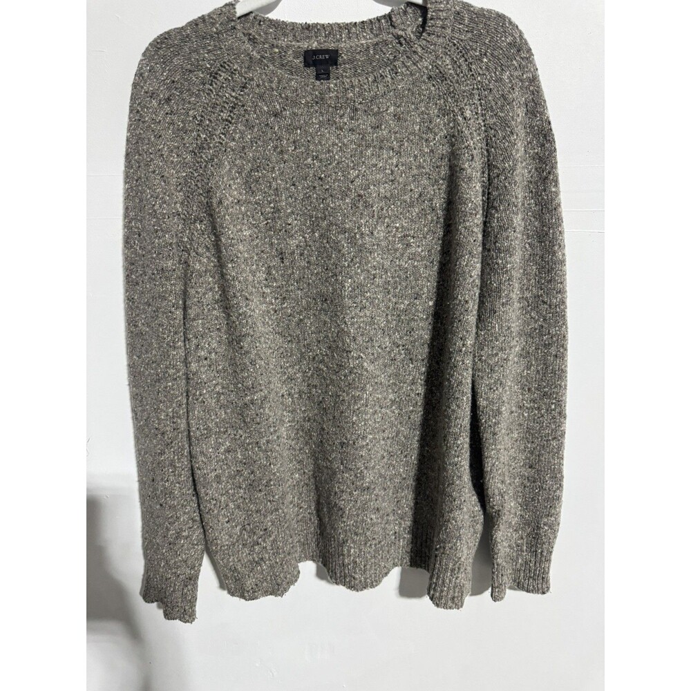 J.Crew Men Wool Blend Pullover Sweater Sz L Gray Pullover Crew Neck Classic